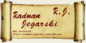 Radman Jegarski vizit kartica